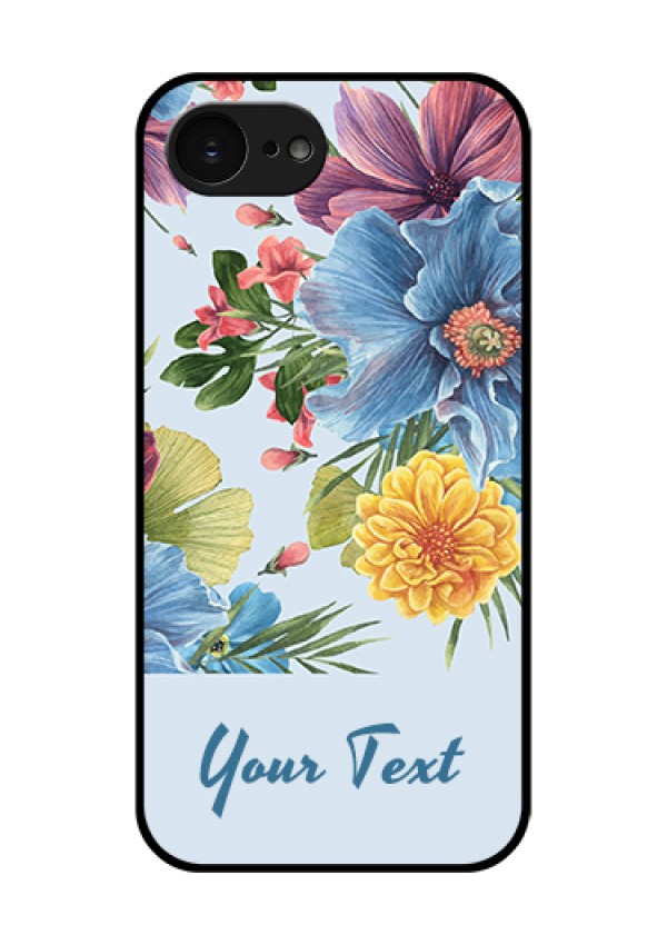 Apple iPhone 17e Custom Glass Phone Case - Stunning Watercolored Flowers Painting Design