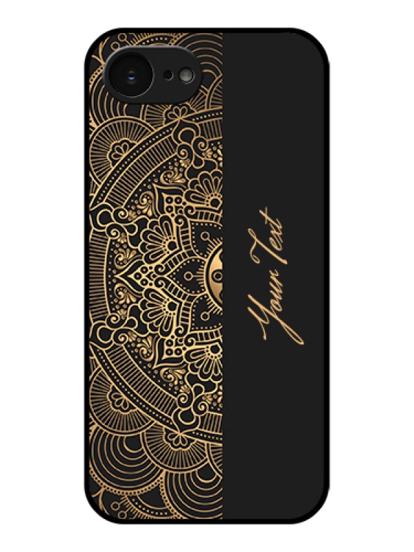 Custom Apple iPhone 17e Custom Glass Phone Case - Mandala Art With Custom Text Design