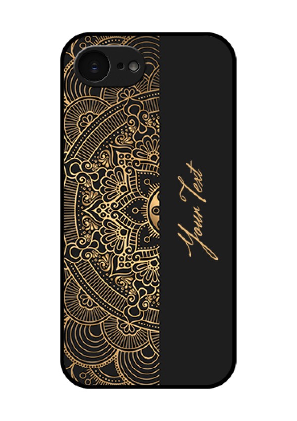Apple iPhone 17e Custom Glass Phone Case - Mandala Art With Custom Text Design