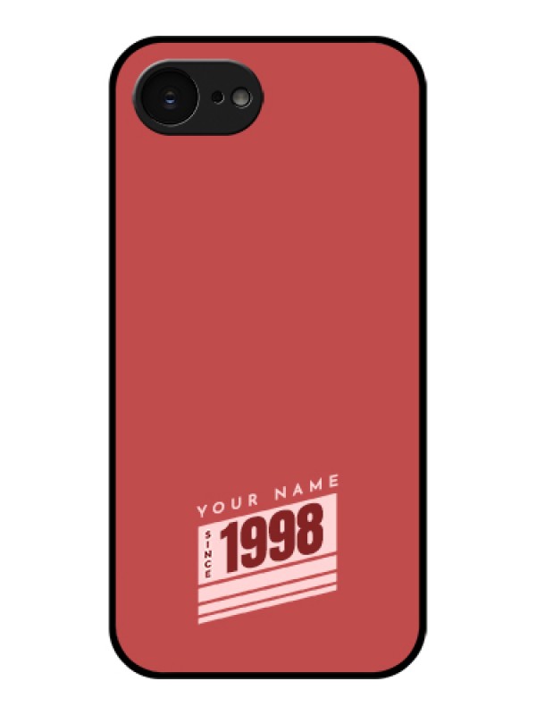 Custom Apple iPhone 17e Custom Glass Phone Case - Red Custom Year Of Birth Design
