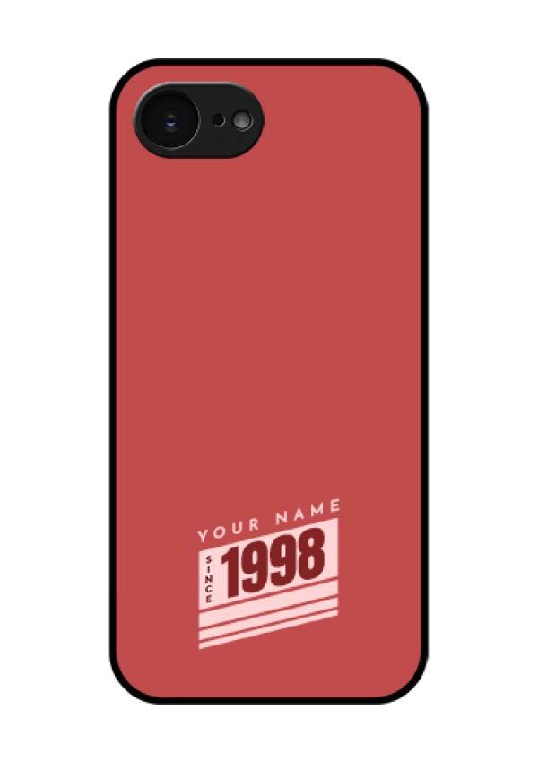 Apple iPhone 17e Custom Glass Phone Case - Red Custom Year Of Birth Design