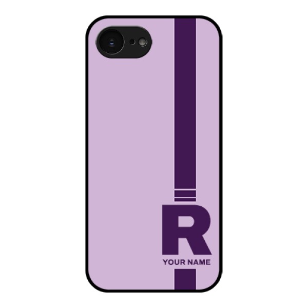 Apple iPhone 17e Custom Glass Phone Case - Simple Dual Tone Stripe With Name Design Apple iPhone 17e Custom Glass Phone Case - Simple Dual Tone Stripe With Name Design