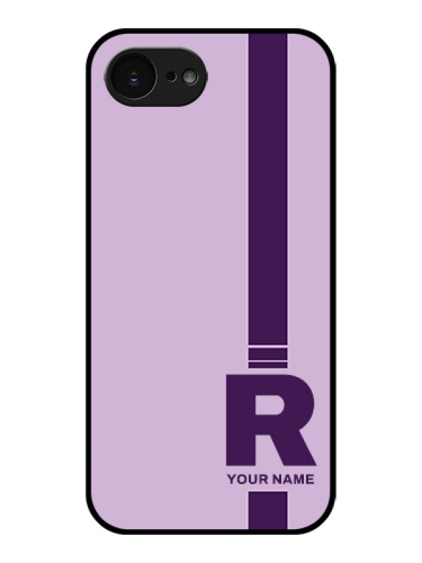 Custom Apple iPhone 17e Custom Glass Phone Case - Simple Dual Tone Stripe With Name Design