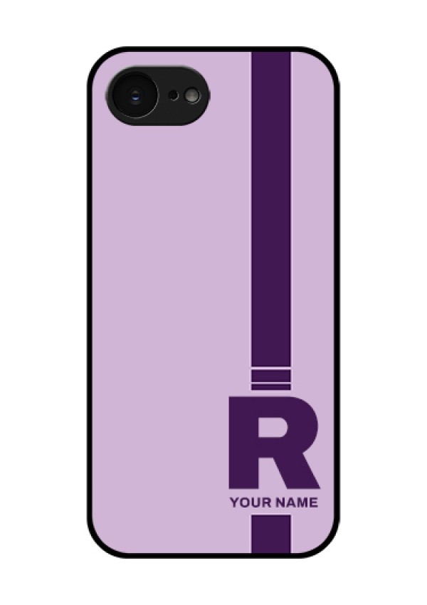 Apple iPhone 17e Custom Glass Phone Case - Simple Dual Tone Stripe With Name Design