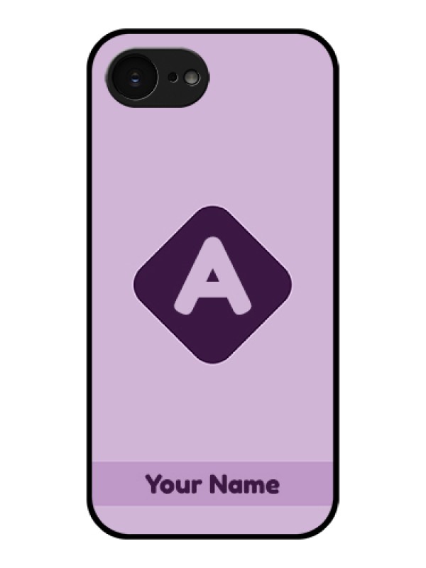Custom Apple iPhone 17e Custom Glass Phone Case - Custom Letter In Curved Badge Design
