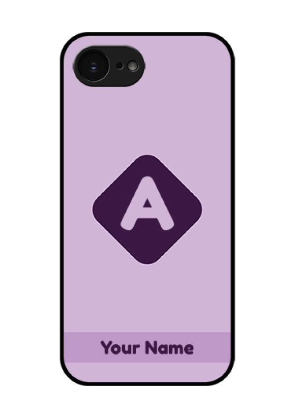 Apple iPhone 17e Custom Glass Phone Case - Custom Letter In Curved Badge Design