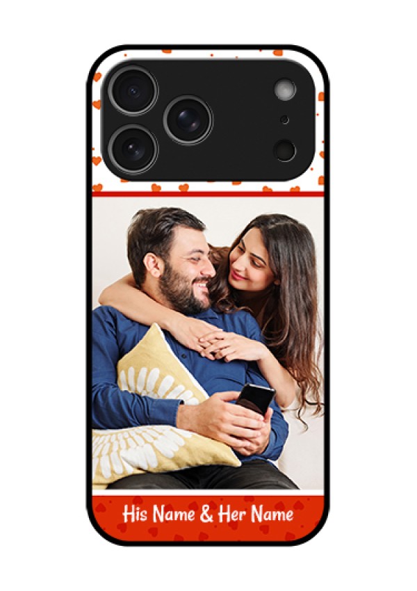 Apple iPhone 18 Pro Max Custom Glass Phone Case - Orange Love Symbol Design