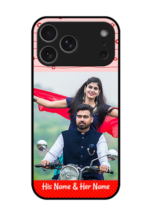 Apple iPhone 18 Pro Max Custom Glass Phone Case - Red Pattern Case Design