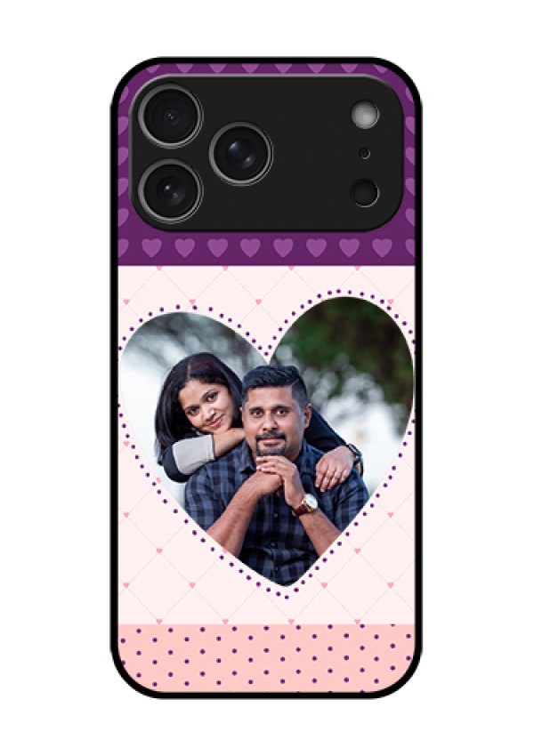 Apple iPhone 18 Pro Max Custom Glass Phone Case - Violet Love Dots Design