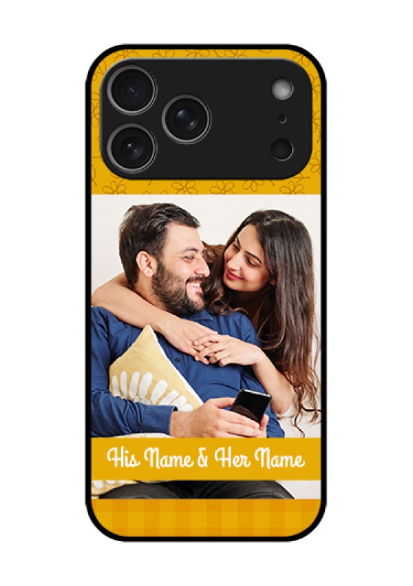 Apple iPhone 18 Pro Max Custom Glass Phone Case - Yellow Floral Design