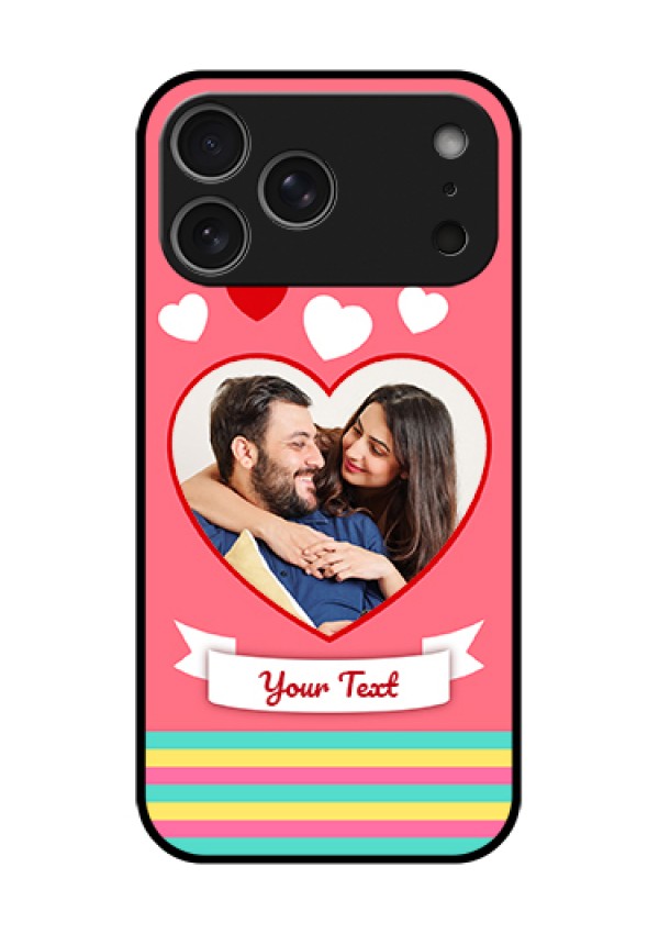 Apple iPhone 18 Pro Max Custom Glass Phone Case - Love Shapes Doodle Design