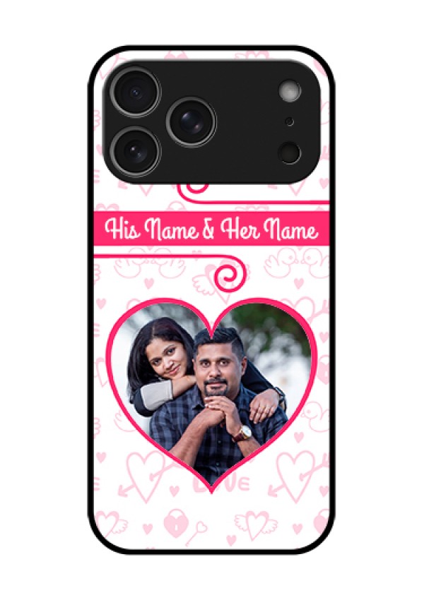 Apple iPhone 18 Pro Max Custom Glass Phone Case - Heart Shape Love Design