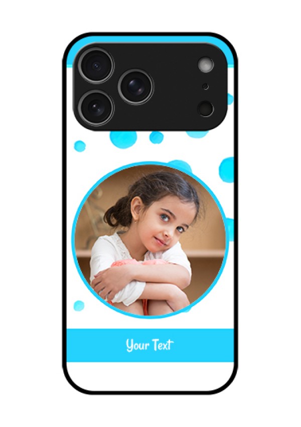 Apple iPhone 18 Pro Max Custom Glass Phone Case - Blue Bubbles Pattern Design