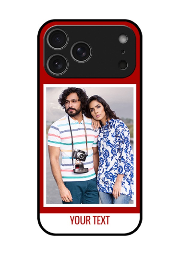 Apple iPhone 18 Pro Max Custom Glass Phone Case - Red Color Design