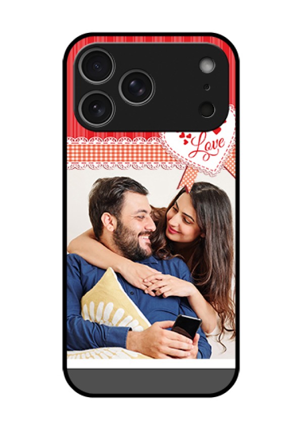 Apple iPhone 18 Pro Max Custom Glass Phone Case - Red Love Pattern Design