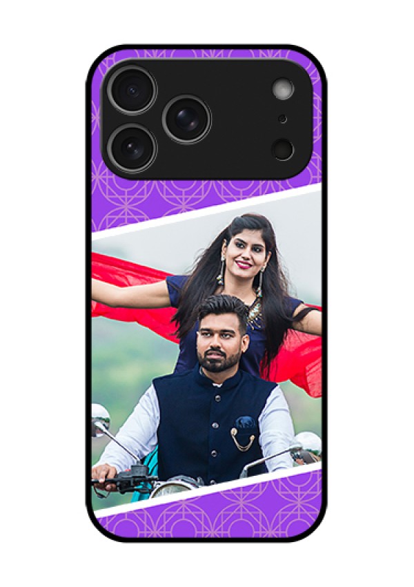 Apple iPhone 18 Pro Max Custom Glass Phone Case - Violet Color Pattern Design