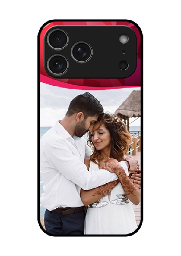 Apple iPhone 18 Pro Max Custom Glass Phone Case - Red Abstract Design