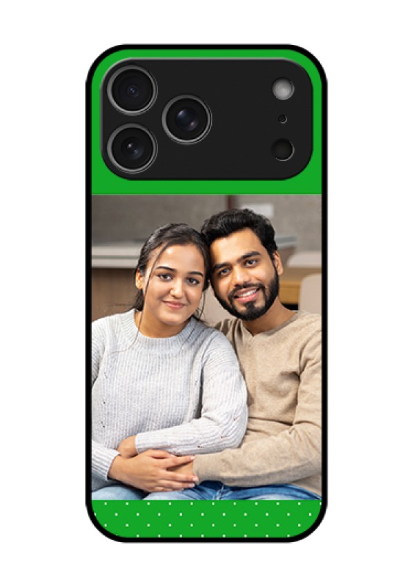 Apple iPhone 18 Pro Max Custom Glass Phone Case - Green Pattern Design