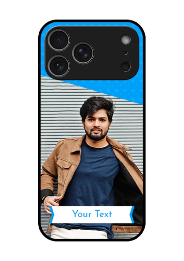 Apple iPhone 18 Pro Max Custom Glass Phone Case - Simple Blue Color Design