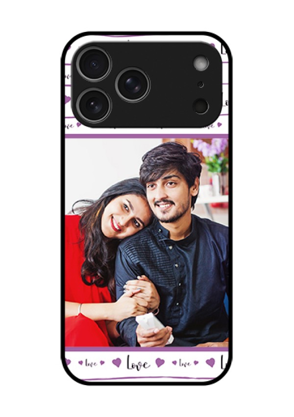 Apple iPhone 18 Pro Max Custom Glass Phone Case - Couples Heart Design