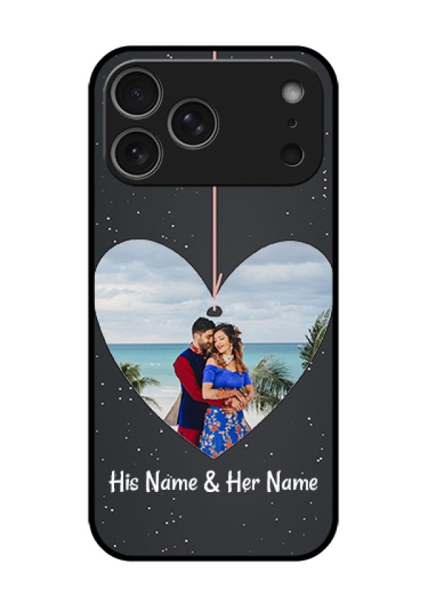 Apple iPhone 18 Pro Max Custom Glass Phone Case - Hanging Heart Design