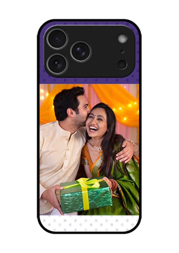 Apple iPhone 18 Pro Max Custom Glass Phone Case - Violet Colored Pattern Design