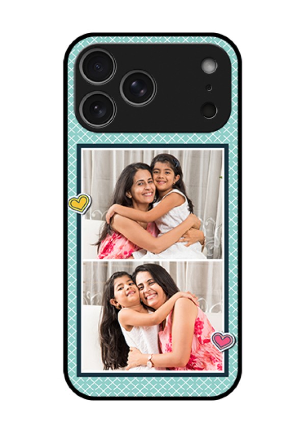 Apple iPhone 18 Pro Max Custom Glass Phone Case - 2 Image Holder With Pattern Design