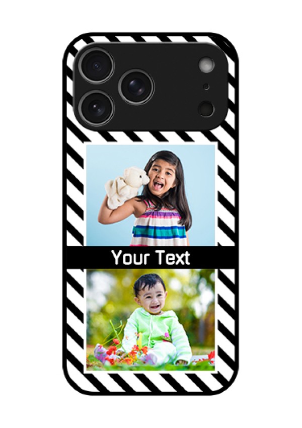 Apple iPhone 18 Pro Max Custom Glass Phone Case - Black And White Stripes Design