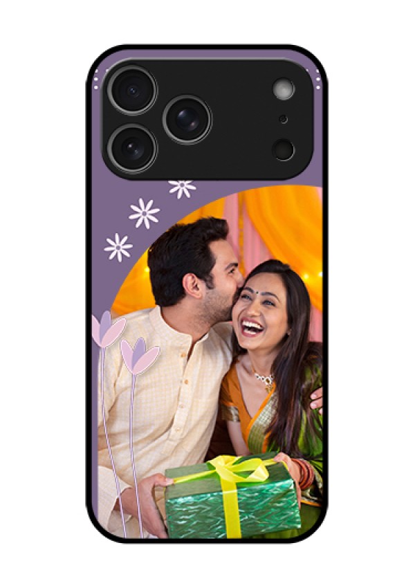 Apple iPhone 18 Pro Max Custom Glass Phone Case - Lavender Flowers Design