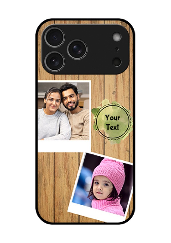 Apple iPhone 18 Pro Max Custom Glass Phone Case - Wooden Texture Design