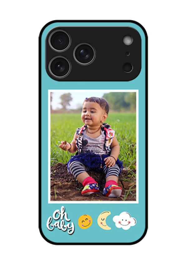Apple iPhone 18 Pro Max Custom Glass Phone Case - Smiley Kids Stars Design