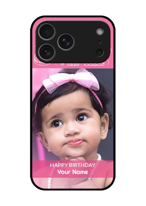 Apple iPhone 18 Pro Max Custom Glass Phone Case - With Birthday Line Art Design