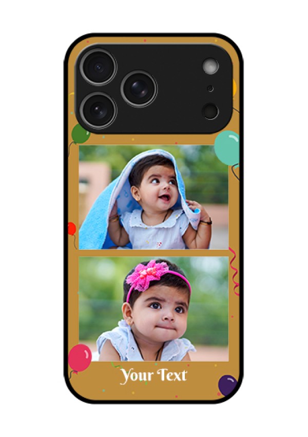 Apple iPhone 18 Pro Max Custom Glass Phone Case - Image Holder With Birthday Celebrations Design