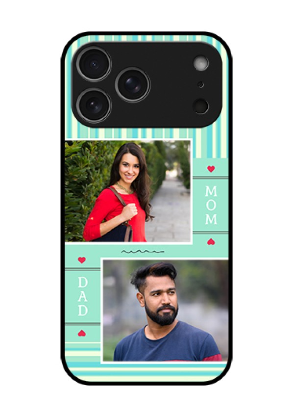 Apple iPhone 18 Pro Max Custom Glass Phone Case - Mom & Dad Pic Design