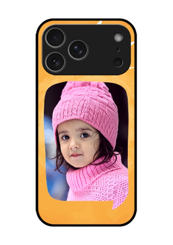 Apple iPhone 18 Pro Max Custom Glass Phone Case - Water Color Design With Bird Icons