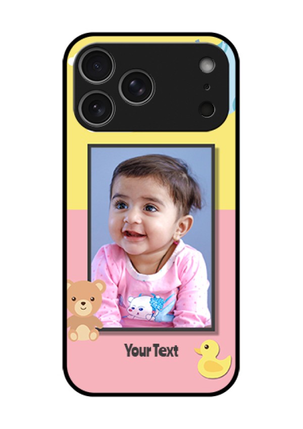 Apple iPhone 18 Pro Max Custom Glass Phone Case - Kids 2 Color Design
