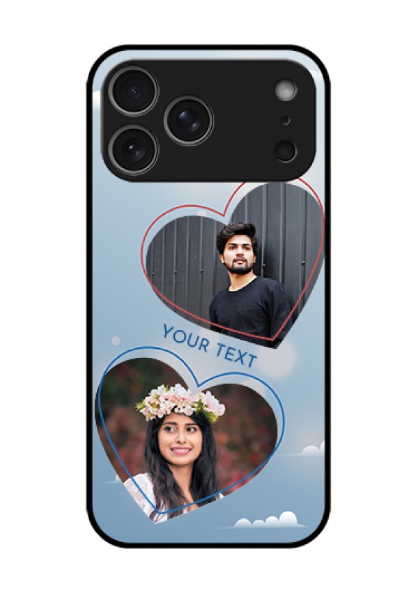 Apple iPhone 18 Pro Max Custom Glass Phone Case - Blue Color Couple Design