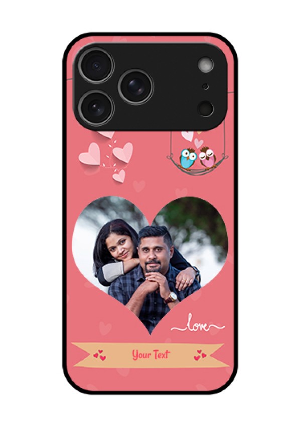 Apple iPhone 18 Pro Max Custom Glass Phone Case - Peach Color Love Design