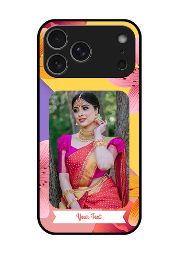 Apple iPhone 18 Pro Max Custom Glass Phone Case - 3 Image With Vintage Floral Design