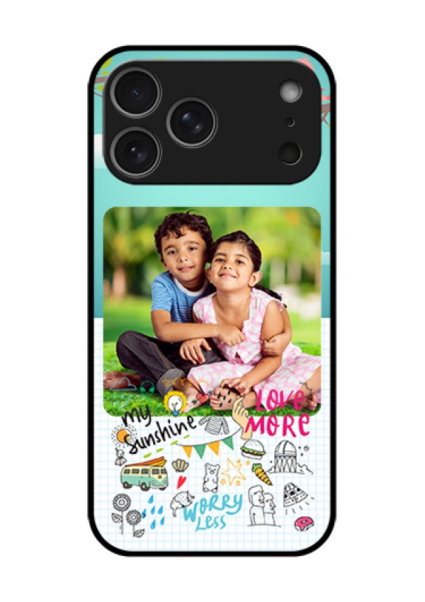 Apple iPhone 18 Pro Max Custom Glass Phone Case - Doodle Love Design
