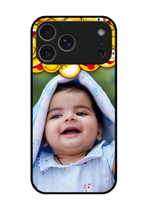 Apple iPhone 18 Pro Max Custom Glass Phone Case - With Smiley Emoji Design