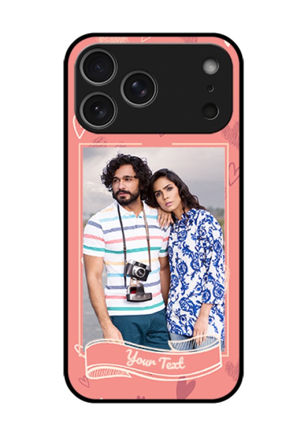 Apple iPhone 18 Pro Max Custom Glass Phone Case - Love Doodle Art Design