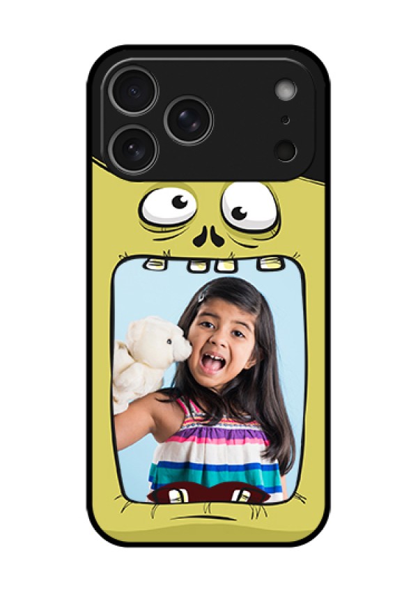 Apple iPhone 18 Pro Max Custom Glass Phone Case - Cartoon Monster Back Case Design