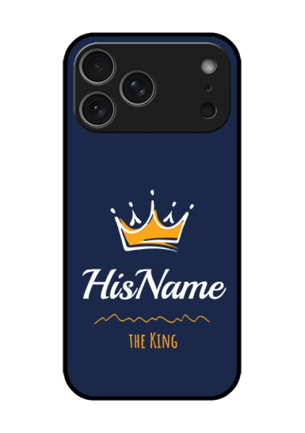 Apple iPhone 18 Pro Max Custom Glass Phone Case - King With Name Design