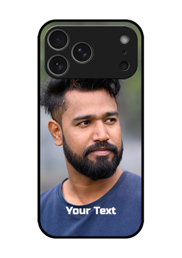 Apple iPhone 18 Pro Max Custom Glass Phone Case - Photo With Text Design