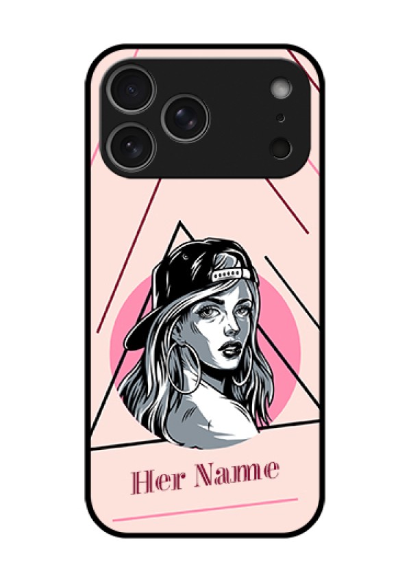 Apple iPhone 18 Pro Max Custom Glass Phone Case - Rockstar Girl Design