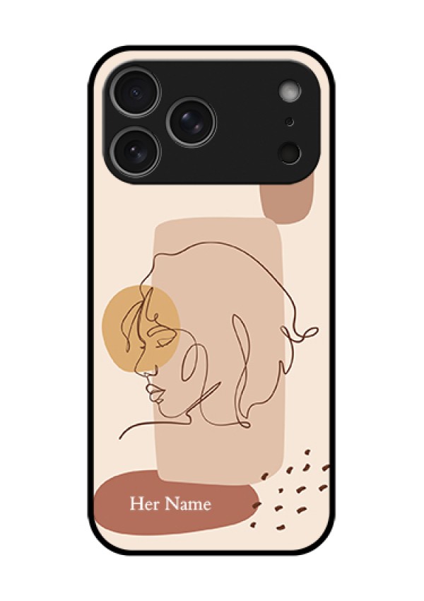 Apple iPhone 18 Pro Max Custom Glass Phone Case - Calm Woman Line Art Design