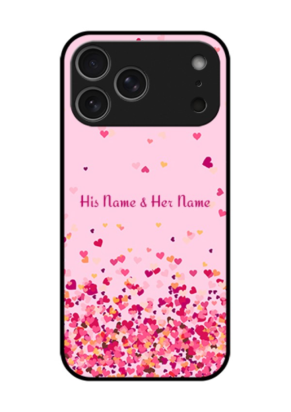 Apple iPhone 18 Pro Max Custom Glass Phone Case - Floating Hearts Design