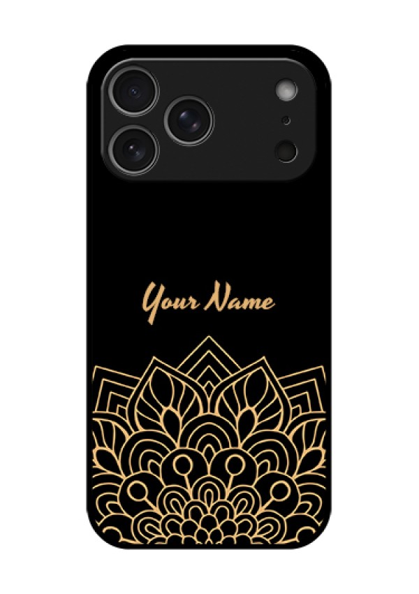 Apple iPhone 18 Pro Max Custom Glass Phone Case - Golden Mandala Design