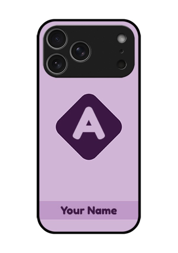 Apple iPhone 18 Pro Max Custom Glass Phone Case - Custom Letter In Curved Badge Design